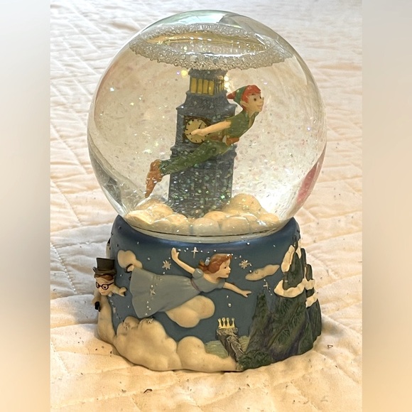 Rare Disney Peter Pan You Can Fly Snow Globe by Enesco - Rare Collectible - Picture 10 of 11